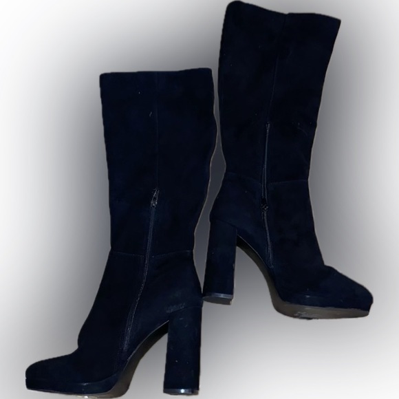 STEVE MADDEN MARCELLA TALL HEELED BLACK BOOTS - Picture 2 of 10